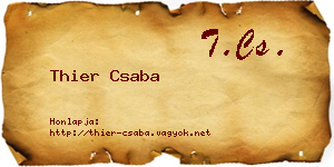 Thier Csaba névjegykártya